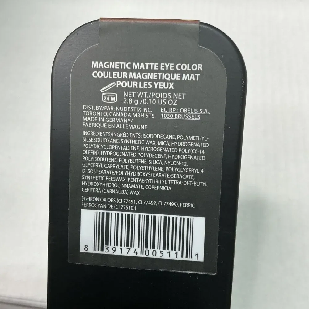 Nudestix Magnetic Matte Eye Color Cocoa 2.8g With Tin & Sharpener - Long-Lasting
